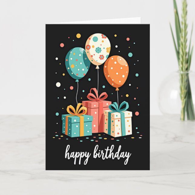 Patterned Gifts Birthday Card (Front)