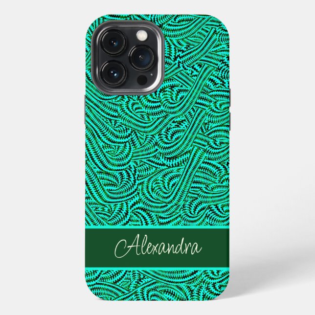 Patterned green iphone case (Back)