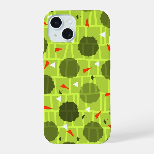 Patterned green iphone case (Back)