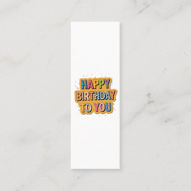 Patterned Happy Birthday Calling Card (Front)