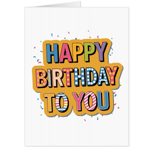 Patterned Happy Birthday Card (Front)