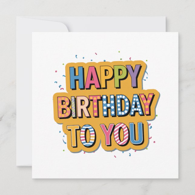 Patterned Happy Birthday Invitation (Front)