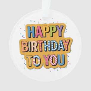 Patterned Happy Birthday Ornament