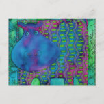 Patterned Hippo Postcard
