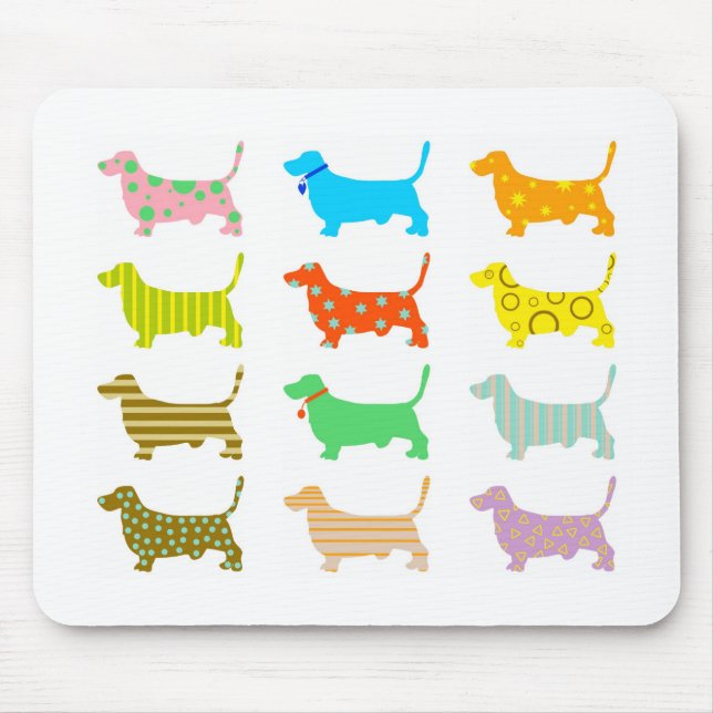 patterned-hound-dogs mouse pad (Front)