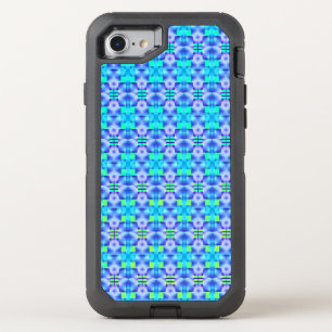 Patterned in bold blue and light green shapes OtterBox defender iPhone SE/8/7 case