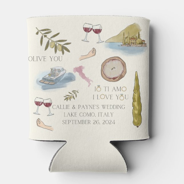 Patterned Lake Como wedding favor Cooler 3 (Back)