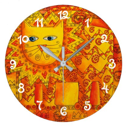 Patterned Lion Large Clock