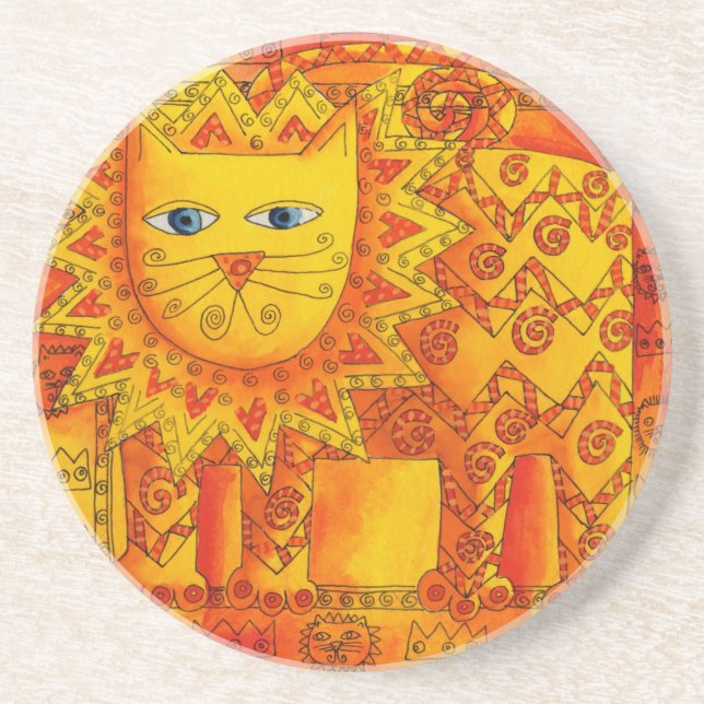 Patterned Lion Sandstone Coaster (Front)