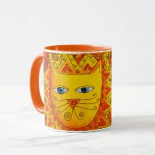 Patterned Lion Watercolour Illustration Mug