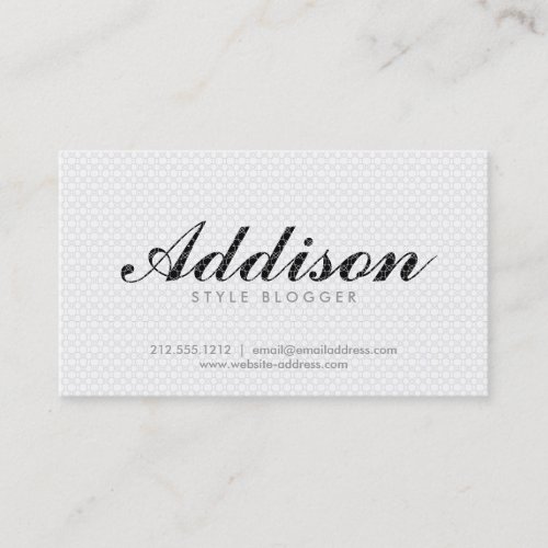 Patterned Name in Black &amp; White Business Card