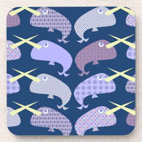 Patterned Narwahls Pattern Coaster