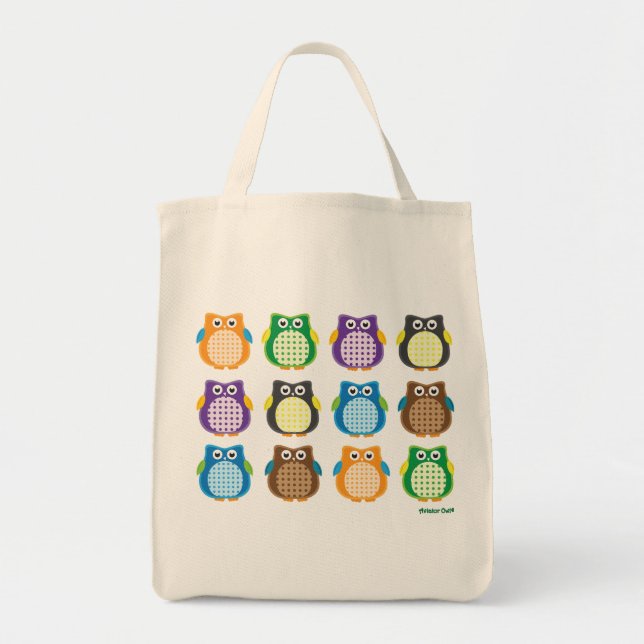 Patterned Owls Tote Bag (Front)