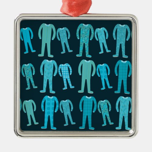 Patterned Pajama Party Metal Ornament