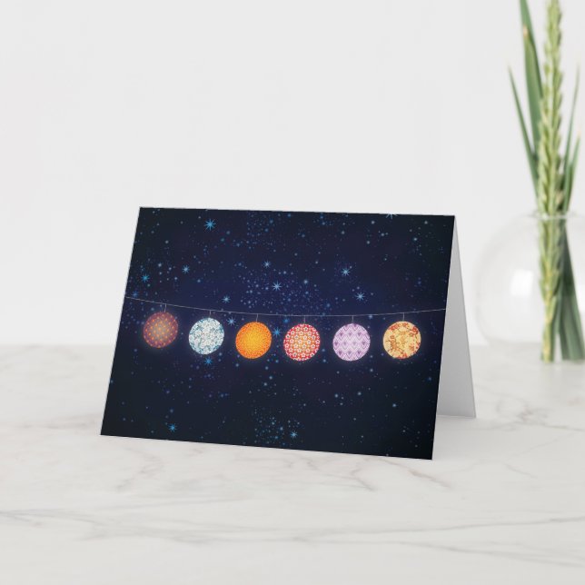 Patterned Paper Lanterns and Starry Sky Card (Front)