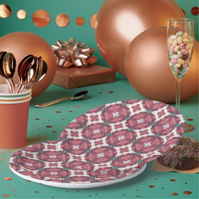 Patterned  paper plates (Multi)