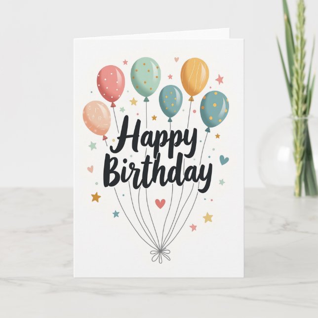 Patterned Pastel Balloon Card (Front)
