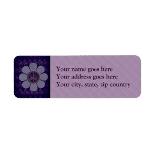 Patterned Peace Flower Label