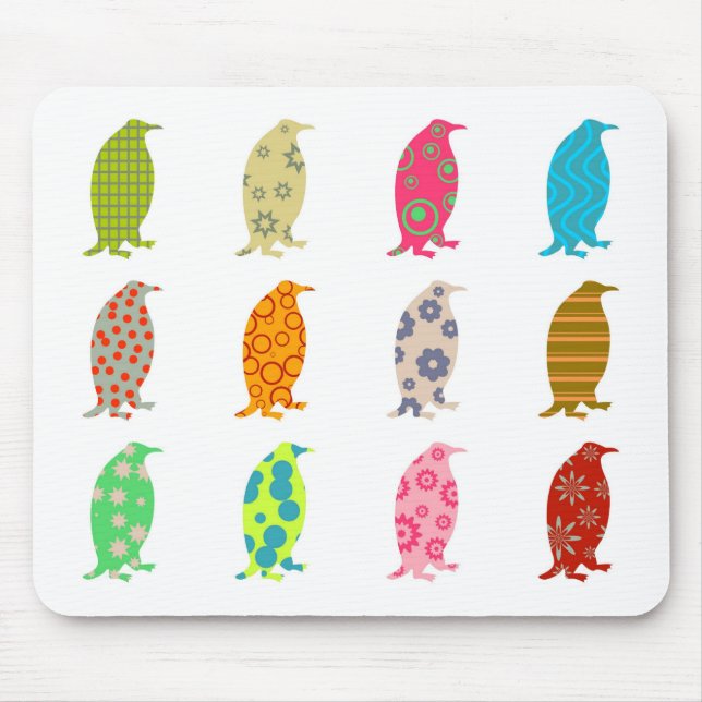 Patterned Penguins Mouse Pad (Front)