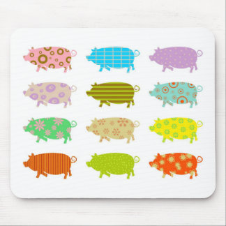 Patterned Pigs Mouse Pad