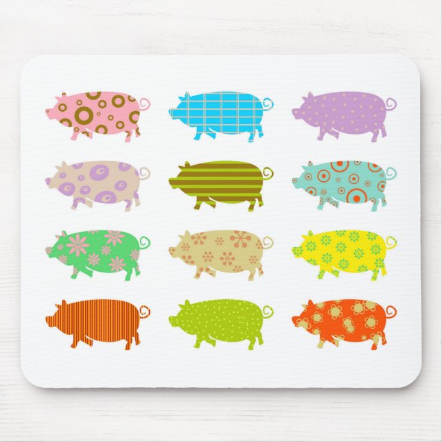 Patterned Pigs Mouse Pad (Front)