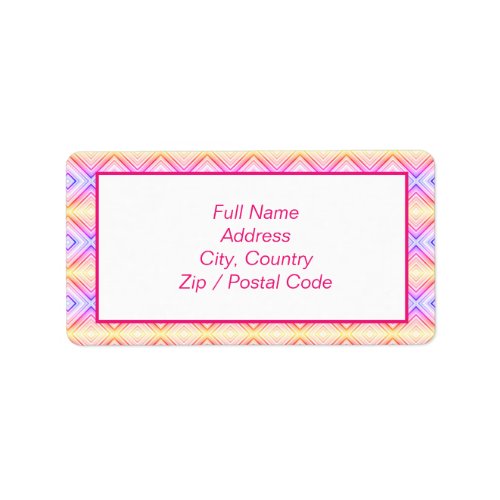 Patterned Pink and Yellow Address Label
