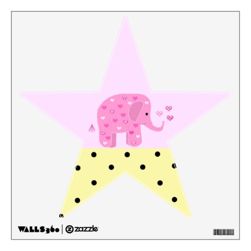 Patterned Pink Elephant Wall Sticker