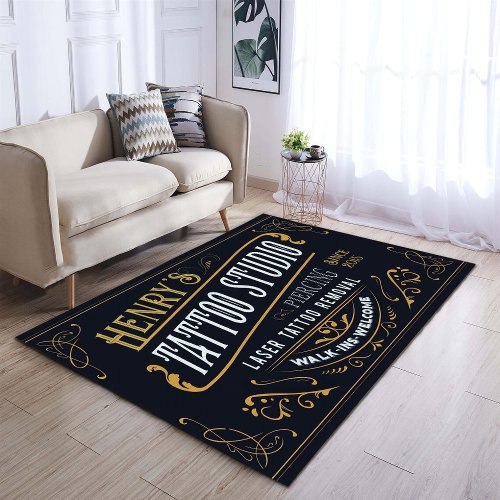 Patterned Poetry Personalized Studio Tattoo Rugs