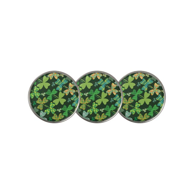 Patterned Shamrocks Golf Ball Marker (3 Up)