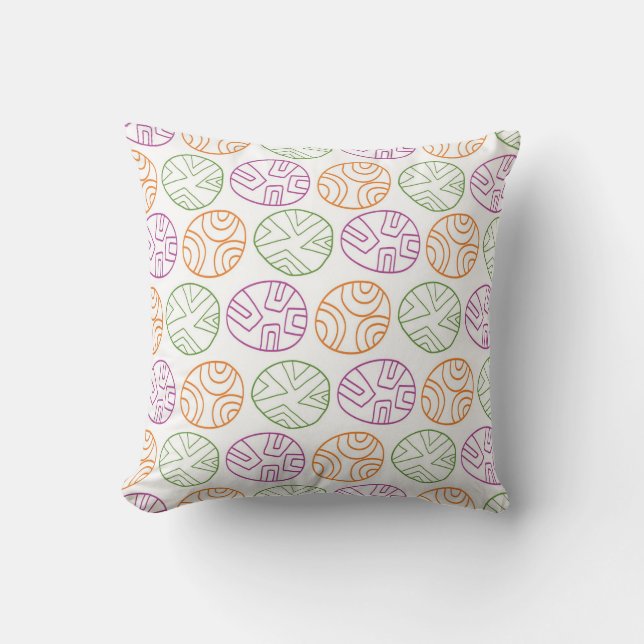 patterned shapes throw pillow (Front)