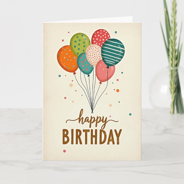 Patterned Sphere Birthday Card (Front)