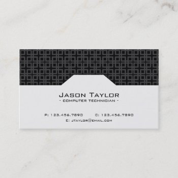 Patterned Split - Black Business Card by fireflidesigns at Zazzle