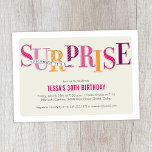 Patterned Surprise Party Invitation In Pink at Zazzle