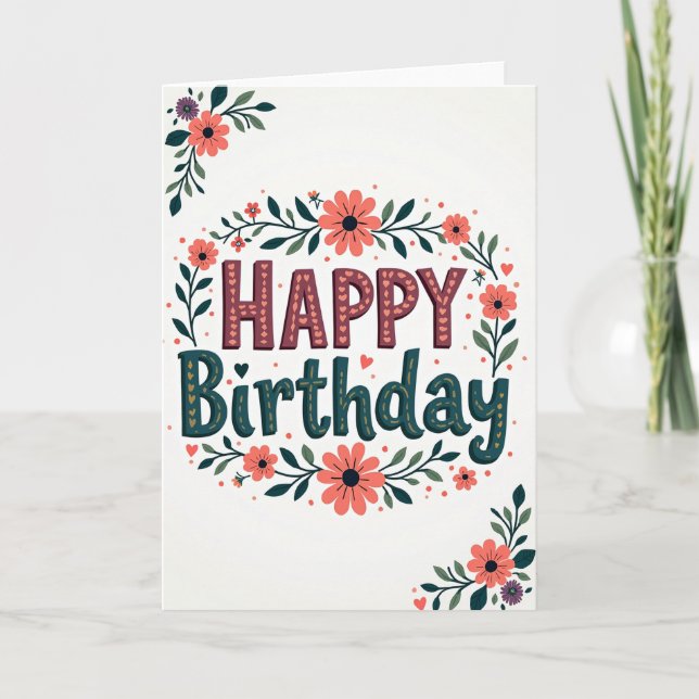 Patterned Text Birthday Card (Front)