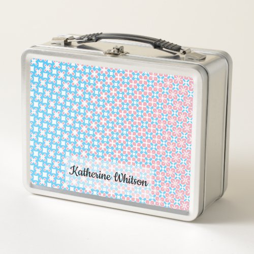 Patterned Trans Pride Flag  Metal Lunch Box