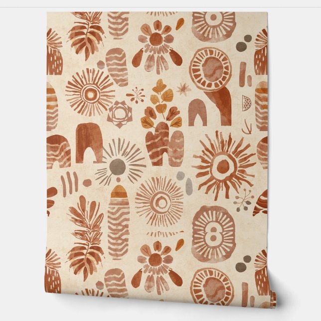 Patterned Wallpaper For Accent Wall  (Unrolling)