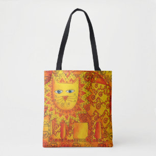 Patterned Watercolour Lion Tote Bag