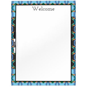 Patterned Welcome Dry Erase Board