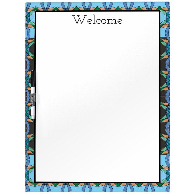 Patterned Welcome Dry Erase Board (Front)