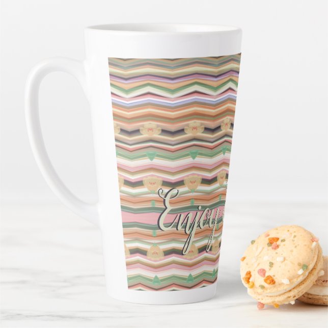 Patterned With Modern Design With Pink Purple Latte Mug (In Situ)
