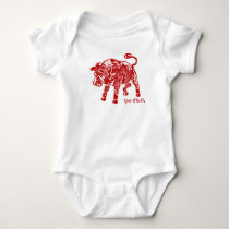 Patterned Year Of The Ox Baby Bodysuit