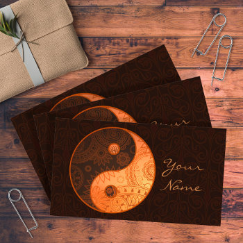 Patterned Yin Yang Gold Id325 Business Card by arrayforcards at Zazzle
