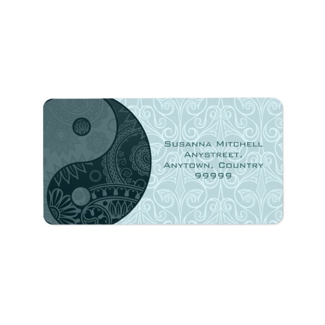 Patterned Yin Yang Slate Blue Label (Front)