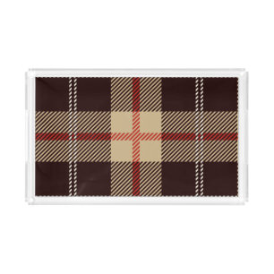 Patternl Stylish Scottish Geometric Vintage Acrylic Tray