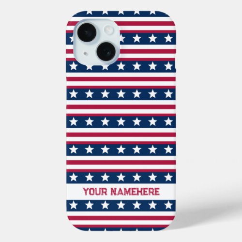 Patternraid pattern 3 _ American flag iPhone 15 Case