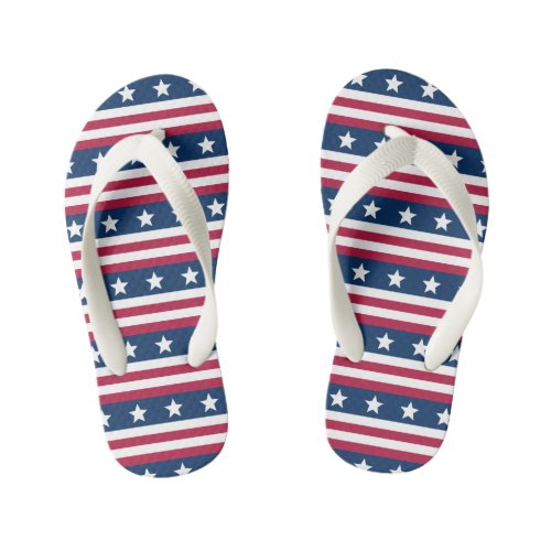 Patternraid pattern 3 _ American flag Kids Flip Flops