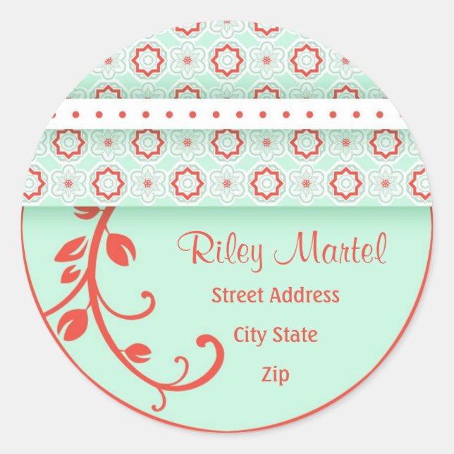 Patterns and Floral Swirls Address Label (Front)