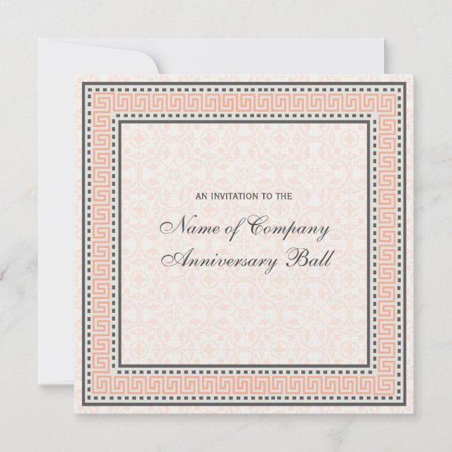 Patterns & Borders 1 Corporate Anniversary Ball Invitation (Front)