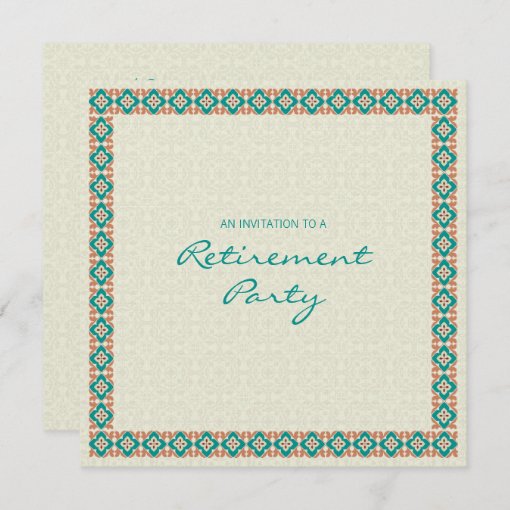 Patterns & Borders 3 Retirement Party Invitation | Zazzle