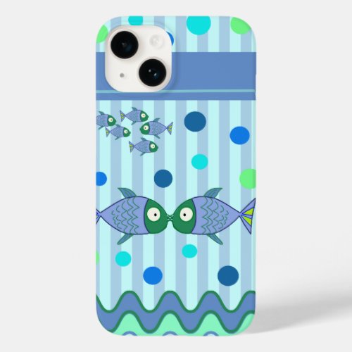 Patterns  Cute Kissing Fish Case_Mate iPhone 14 Case